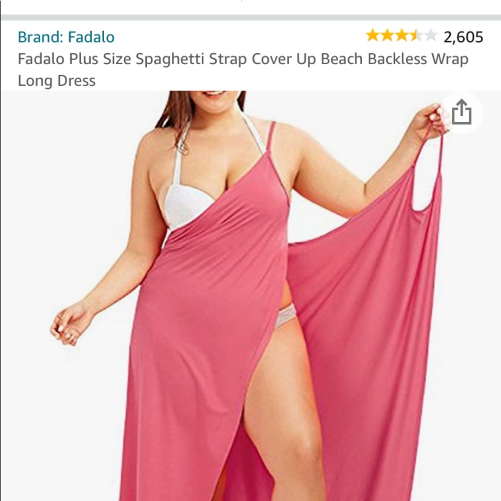Fadalo Spaghetti Strap CoverUp Beach Backless Wrap